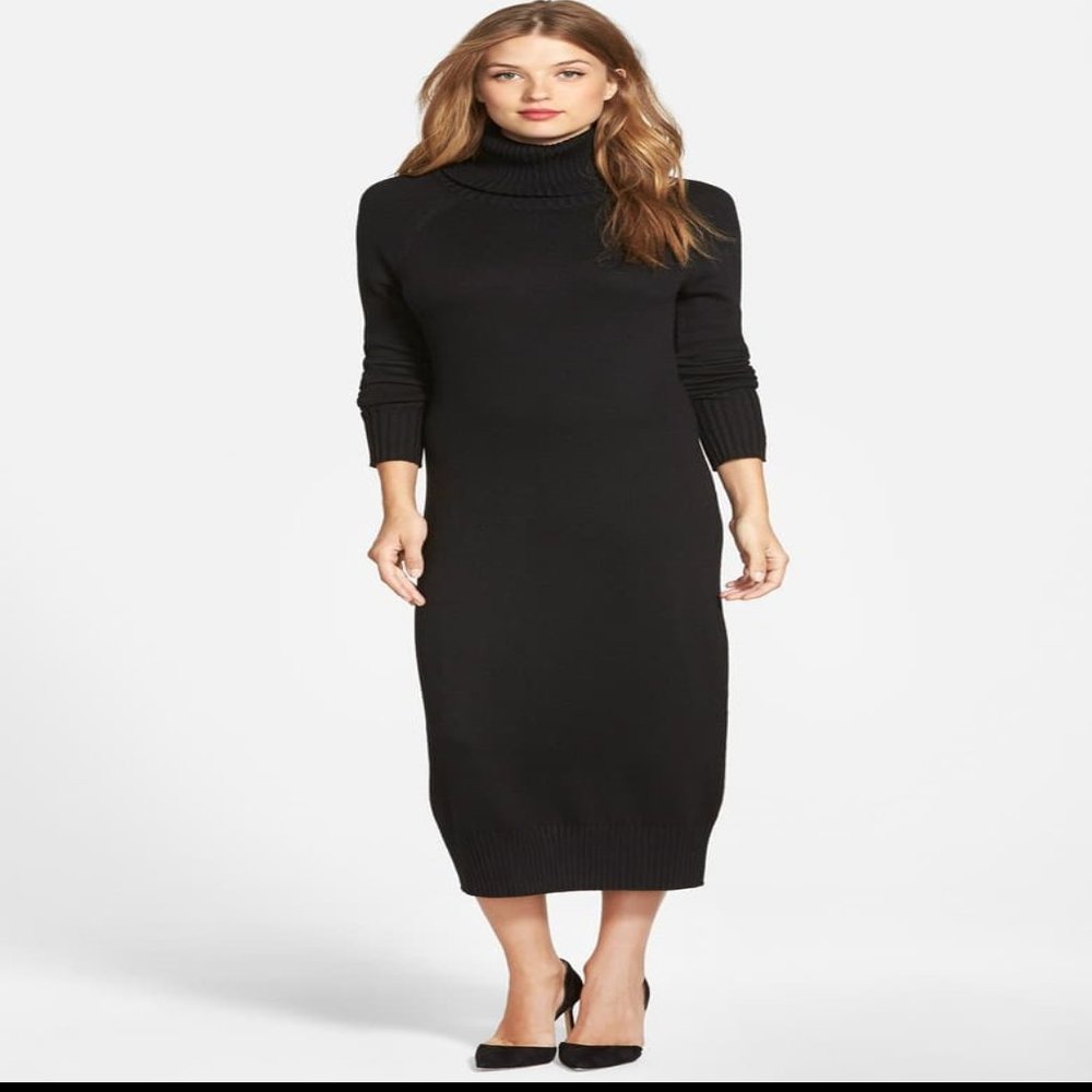 Vince Camuto Knit Turtle Neck Sweater Dress S